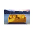 thumbnail image 1 of Sofa Cama con Portavasos de Lino Mostaza con Tecnología Beehive Airflex Foam Modelo Silvestre Makora, 1 of 9