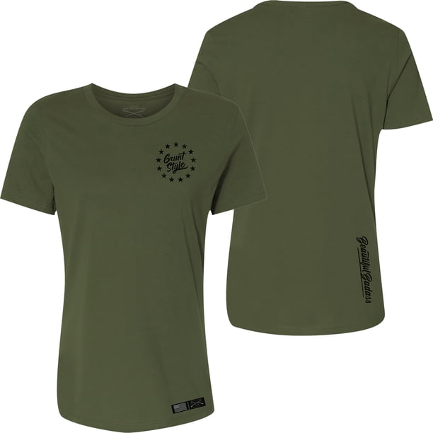 T-shirt Donna Howitzer Patriot Strappata – Nera, Stile Militare E Biker, Nuova Con Etichette - Foto 2