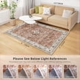thumbnail image 2 of Boho Vintage Round Rug ft- Faux Wool Dreely Washable Area Rug Small Distressed Throw Rugs Floor Carpet for Door Mat Entryway Bedrooms Laundry (Round - ; Diameter Border ), 2 of 7