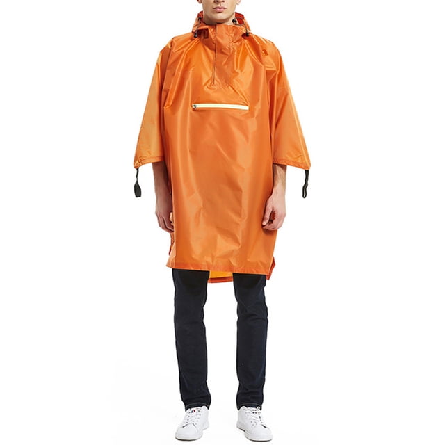 Yuarrent Capa de lluvia a prueba de agua resistente al desgaste exterior lluvia ropa profesional senderismo lluvia cubiertas impermeables para acampar Paraguas de lluvia Naranja Yuarrent HA060485-03