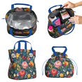 thumbnail image 2 of Pioneer Flower Drawstring Lunch Bag Women - Drawstring Lunch Bag Insulated for Work Office - Stain-Resistant Large Lunchbags for Women with Multi-Pockets, 2 of 6
