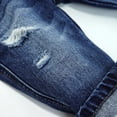 thumbnail image 6 of KIDSCOOL SPACE Infant Jeans,Baby Toddler Elastic Band Inside with D-ring Ripped Vintage Creasing Denim Pants,Mid Blue9-12 Months, 6 of 6