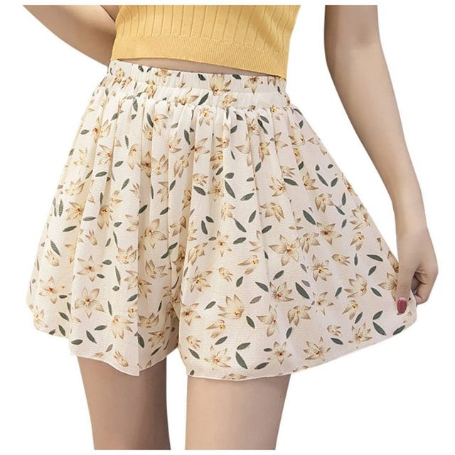 Robes Nye pour Femmes Mode Grande Taille Décontractée Ample Imprimé Short Jupes en Chiffon Été