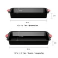 thumbnail image 2 of Baking Pans-2 Piece Nonstick Rectangular Cookware Set, Silicone Grip Handles-9Â”x13Â” Cake or Brownie Pan, 10Â”x14.5Â” Roaster-Bakeware by Classic Cuisine, 2 of 8