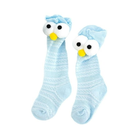 

Baby Girl Solid Color Socks Baby Socks Eyes Non-slip Cartoon Breathable Cotton Infant Big Mesh Stockings for Daily