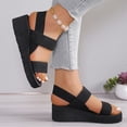 thumbnail image 6 of Willtoo Women's Orthopedic Sandals Comfortable Summer Thick Soled Wedge Slides Soft Sole Casual Elastic Straps Sandals for Women, 6 of 7
