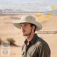 thumbnail image 4 of AirLoni 2 In 1 Breathable Fisherman Hat Wide Brim with Neck Flap and Removable Face Cover For Men & Women Fishing Hiking Camping Hats Khaki,One Size, 4 of 5