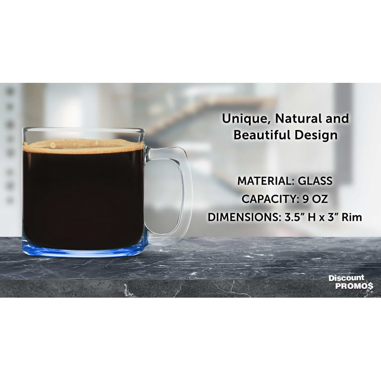 Walmart 9 oz. Transparent Glass Coffee Mugs Set of 10 - Perfect for Hot  Beverages, Espresso, Tea - Blue - Walmart.com
