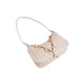 thumbnail image 4 of LAVA Women Straw Woven Shoulder Bag Summer Beach Handbag with Seashell Pearl Beaded Chain For Summer, Beach Vacation, Daily Use (White), 4 of 7