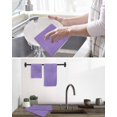 thumbnail image 5 of Lavender Burlap Texture Kitchen Dish Towels for Drying Dishes Set of 2, Farmhouse Vintage Lavender Waffle Weave Microfiber Hand Tea Bathroom Towels Quick Dry & Absorbent Towel 12x12, 5 of 7