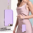thumbnail image 7 of Wallet Case for Apple iPhone 8 Plus/iPhone 7 Plus, with Crossbody Shoulder Strap & Hand Wrist Cards Holder Zipper Pocket Stand Feature Protective Shockpoof Case for iPhone 8 Plus/7 Plus,Lightpurple, 7 of 7