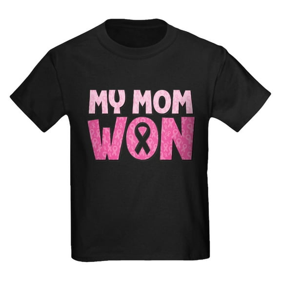 CafePress - Breast Cancer Awareness My Mom Won T Shirt - Dark T-Shirt Kids XS-XL