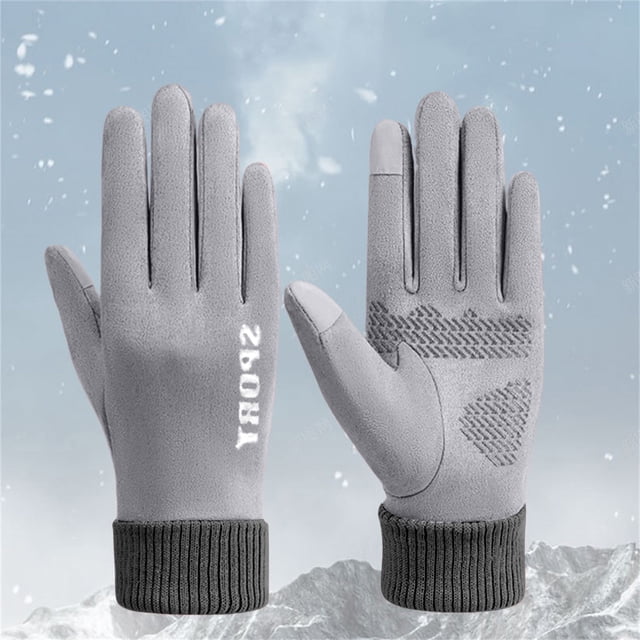 Outfmvch Gants Chauds Gants d'Hiver pour Hommes Femmes - Écran Tactile Temps Froid Thermique Gants Tricotés Chauds pour Course Conduite Randonnée Gants d'Hiver Chauds pour Femmes Gris Taille Unique