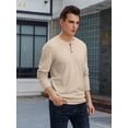 thumbnail image 3 of GIRUNS Men's Long Sleeve Waffle Henley Casual Henley T-shirts for Men, 3 of 6