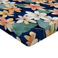 thumbnail image 4 of Ambesonne Floral Fitted Sheet, Watercolor Effect Flowers, Full Size, Navy Blue and Laurel Green, 4 of 5