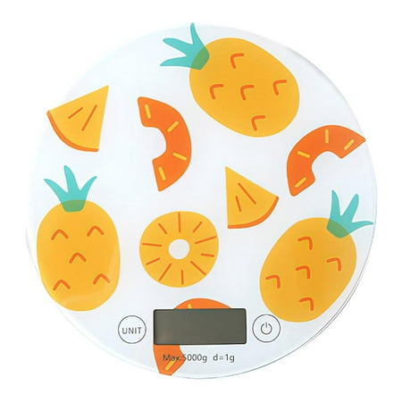 

Cute Digital Food Scale Precise Kitchen Scale Sensitive Electric Food Scale Multi-units Circular Weighing Scale Tempered Cooking Scale for Home
