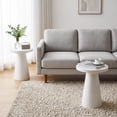thumbnail image 3 of FOROUTIA 22 Inch Cone-Shaped MgO Outdoor Side Table, Speckled Concrete Look Accent End Table for Patio Living Room Balcony, Off-White, 3 of 8