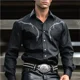 thumbnail image 1 of Camisa de manga larga con estampado de flores de vaquero occidental para primavera y verano, cómoda camisa de fiesta de tela suave para hombre, 1 of 6
