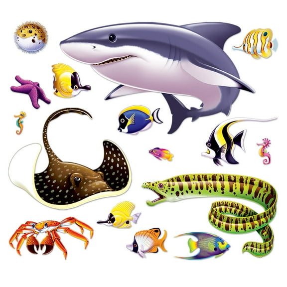 192 Piece Beistle Luau Party Marine Life Props