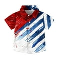 thumbnail image 4 of MKOSPLRT 4th of July Button Down Shirts Kids Short Sleeve American Flag Shirts Cute Red White and Blue T Shirts for Boy Girl 2-15Y, 4 of 9
