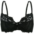 thumbnail image 5 of Wingslove Women’s Sexy Lace Bra Underwire Non Padded Full Coverage Unlined Plus Size Bralette,Black 42DD, 5 of 8