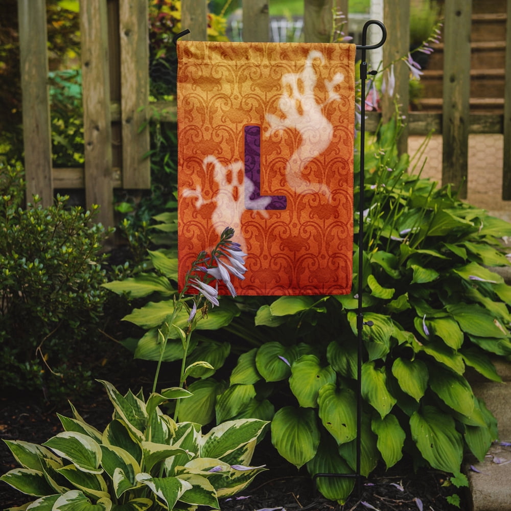 Halloween Ghost Letter L Monogram Initial Garden Flag CJ1040
