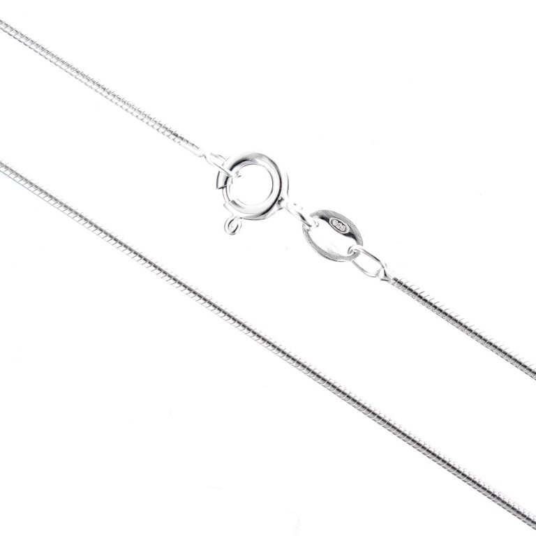 1mm Thin Strand Snake Link Italian Chain Necklace in .925 Sterling