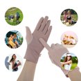 thumbnail image 4 of Unique Bargains 1 Pair Sunblock Mittens Embroidery Floral Sun Block Driving Gloves for Women Light Purple, 4 of 5