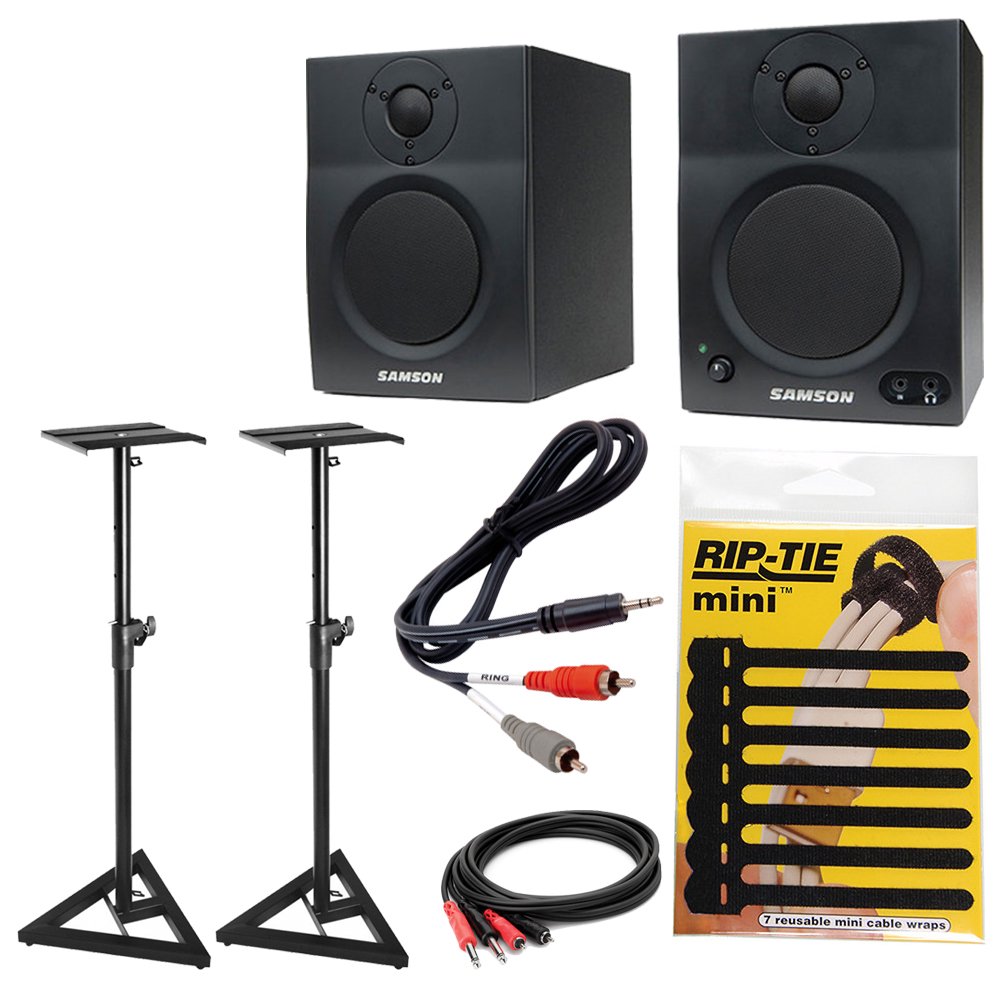 Samson MediaOne BT4 Active Studio Monitors + On Stage SMS6000P Studio