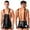 Black, variant on iiniim Men Shiny Metallic Ripped Jeans Jumpsuits Bib Overalls Dungarees Suspender Hot Pants Size S-3XL Gold XL