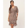 thumbnail image 2 of Moomaya Printed Casual Dresses For Women, V-Neck Asymmetric Summer Wrap Dress, 2 of 9