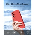 thumbnail image 5 of 3 in 1 for Samsung Galaxy S22 Case, with 2 Pack Screen Protector, with Full Camera Cover Protection，Liquid Silicone Slim Shockproof Protective Phone Case [Microfiber Lining] (Red)…, 5 of 12