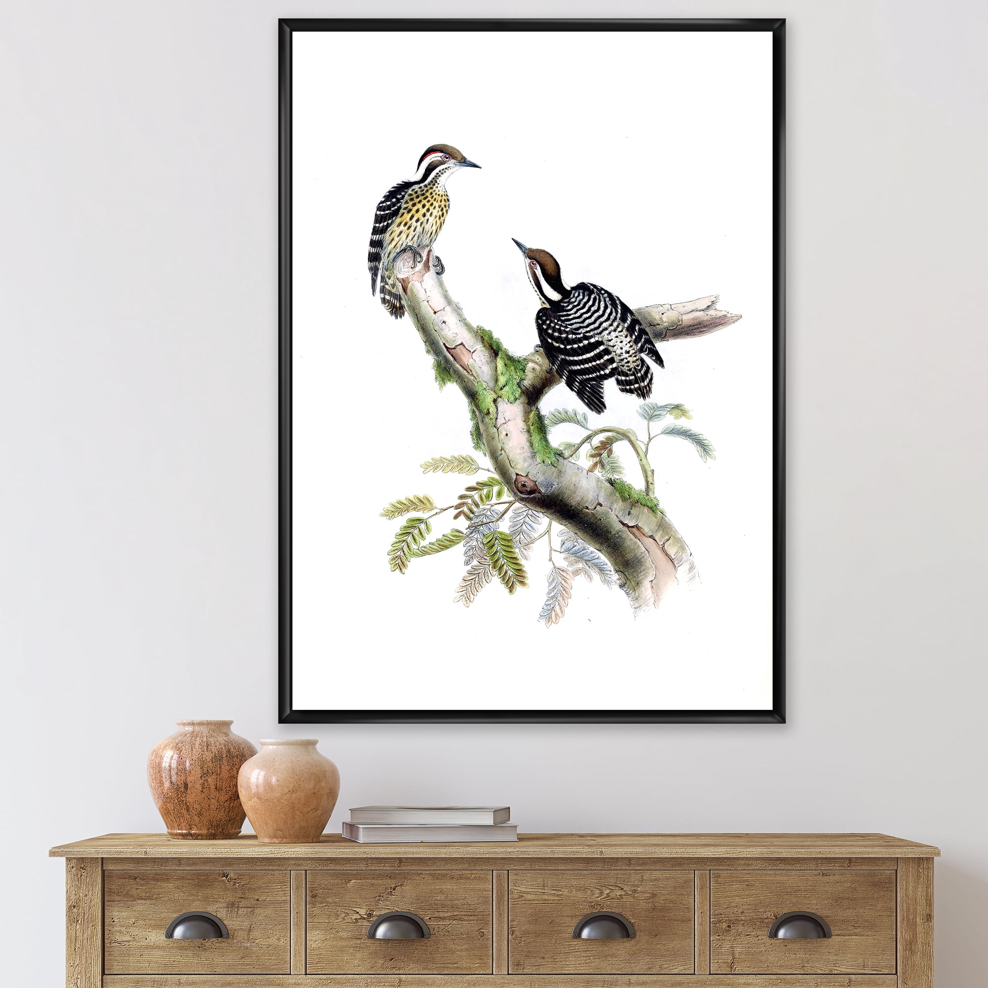 Designart 'Ancient Birds In The Wild VIII' Traditional Framed Canvas Wall Art Print