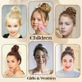 thumbnail image 6 of Messy Bun Hair Piece Human Hair Wavy Stretchy Jet Black 100% Real Human Hair Scrunchies Hair Bun Donut Elegant Chignon with Elastic Rubber Band Human Hair Tousled Updo Extension, 6 of 6