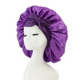 thumbnail image 3 of Satin Bonnet for Sleeping Adjustable Soft Satin Lined Bonnet with Tie Band Double Layered Satin Night Caps Hair Hair Wrap with Tie Band Stay On Head, 3 of 4