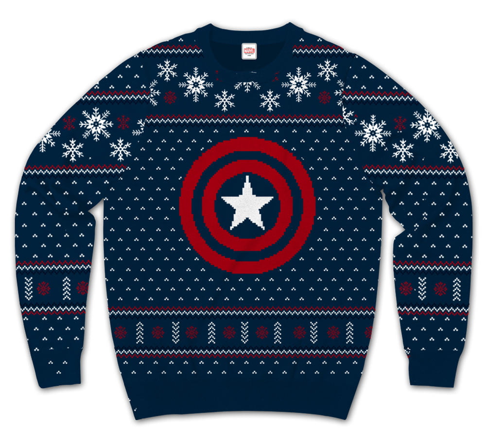 Men's Marvel Captain America Shield Ugly Sweater Christmas