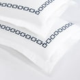 thumbnail image 6 of Superior Chain Links Embroidered Cotton Duvet Cover Set, King/California King, White/Navy Blue, 6 of 11