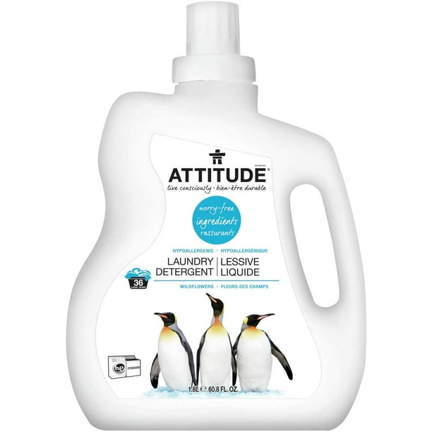 ATTITUDE Laundry Detergent, Plant and MineralBased Formula, He, Vegan
