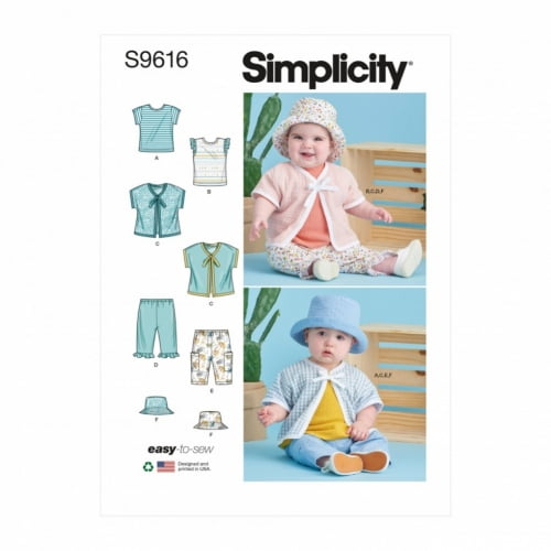 Simplicity Sewing Pattern 9616 Tops, Jackets, Trousers, Headwear A (XS-S-M-L-XL)