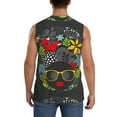 thumbnail image 4 of Bixox Men's Black Head Woman with Fox Hair Printed Shirt Sleeveless Fitness Tank Top-Medium, 4 of 7