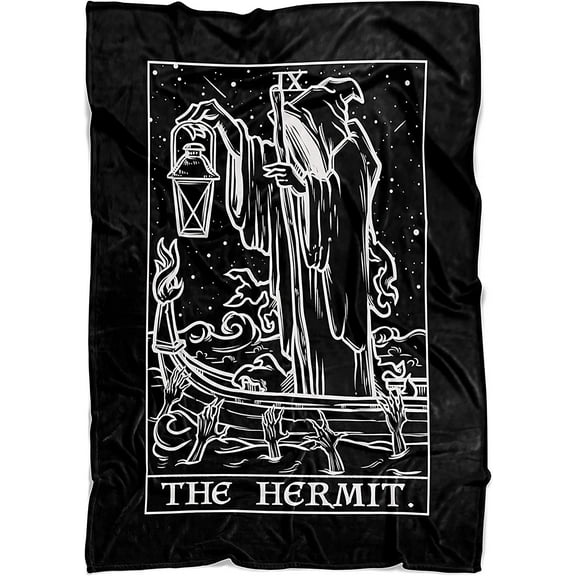 The Ghoulish Garb The Hermit Tarot Card Terror Tarot Shadow Edition Blanket 60" x 50"