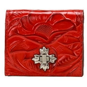 Patricia Nash Wallet  Leather Trifold RFID Wallet ~ MAIDA Red Tooled