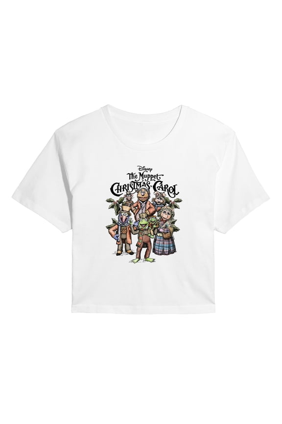 - Muppets Carol Collage - Juniors Cropped Short Sleeve Graphic T-shirt