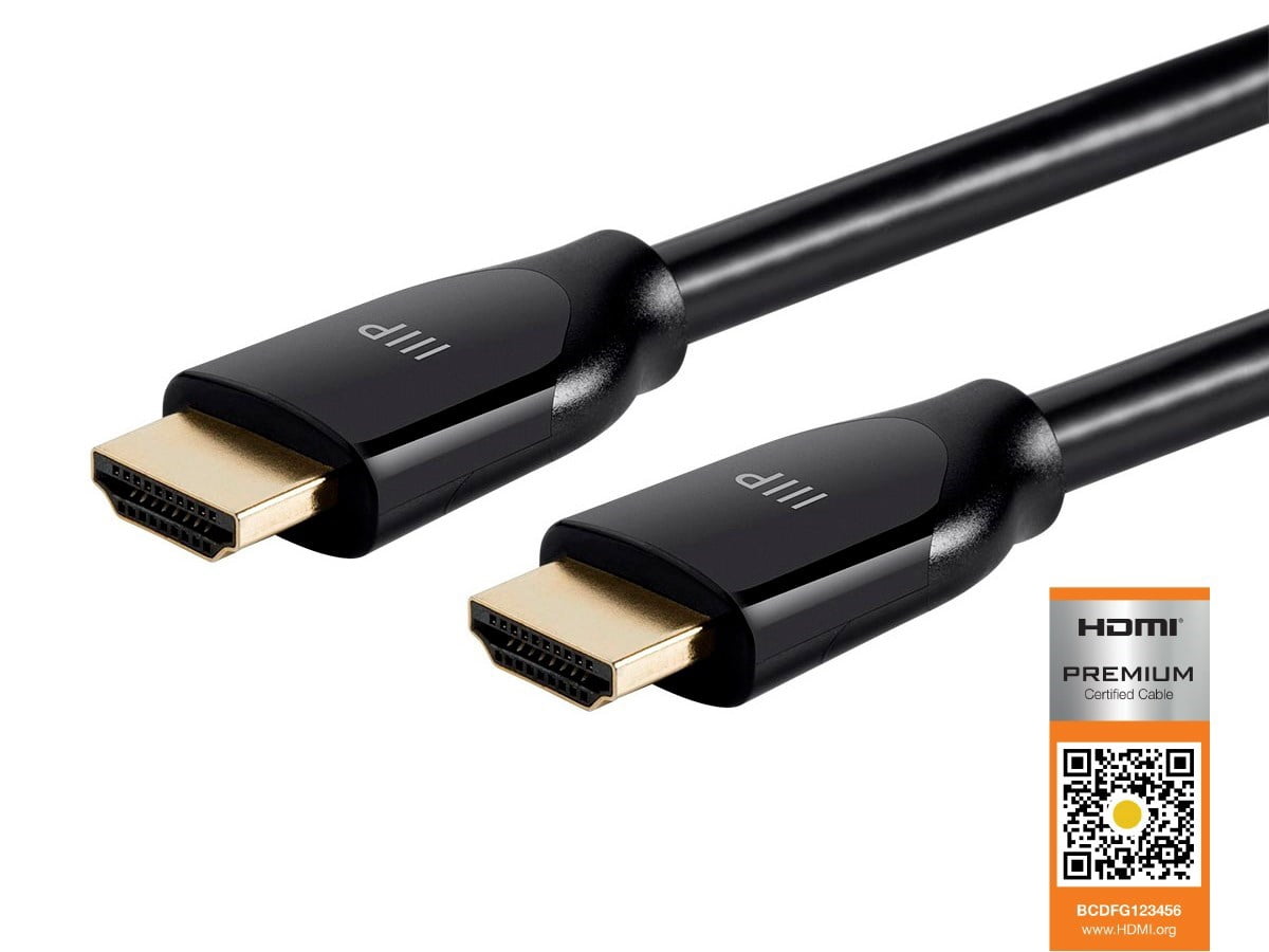 Monoprice HDMI Cable - 30 Feet - Black | Certified Premium, High Speed, 4k@60Hz, HDR, 18Gbps, 24AWG, YUV 4:4:4, Compatible with UHD TV and More