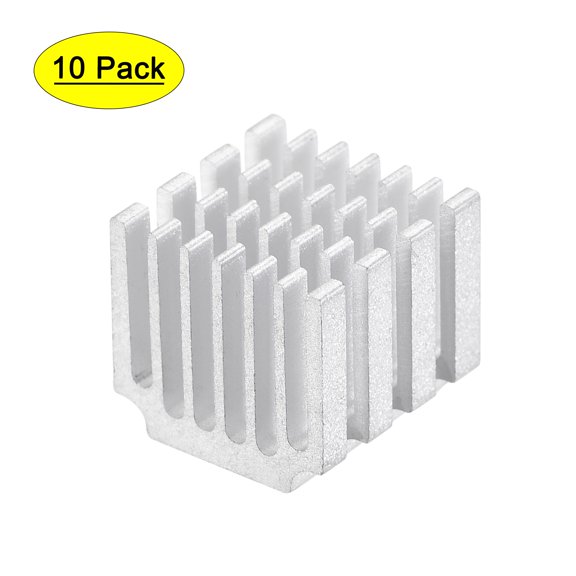 Uxcell Thermal Pad Aluminum Heatsink Electronic Radiators Silver 0.57 x 0.55 x 0.51 inch 10Pcs