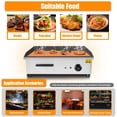 thumbnail image 4 of TFCFL 3KW 22" Commercial Electric Countertop Griddle Stainless Steel Flat Top Grill Hot Plate BBQ 110V, 4 of 19