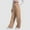 01 Khaki, variant on YueHuiYing Plus Size Women's Solid Color Casual Relaxed Fit Sweatpants with Belted Waist and Pockets