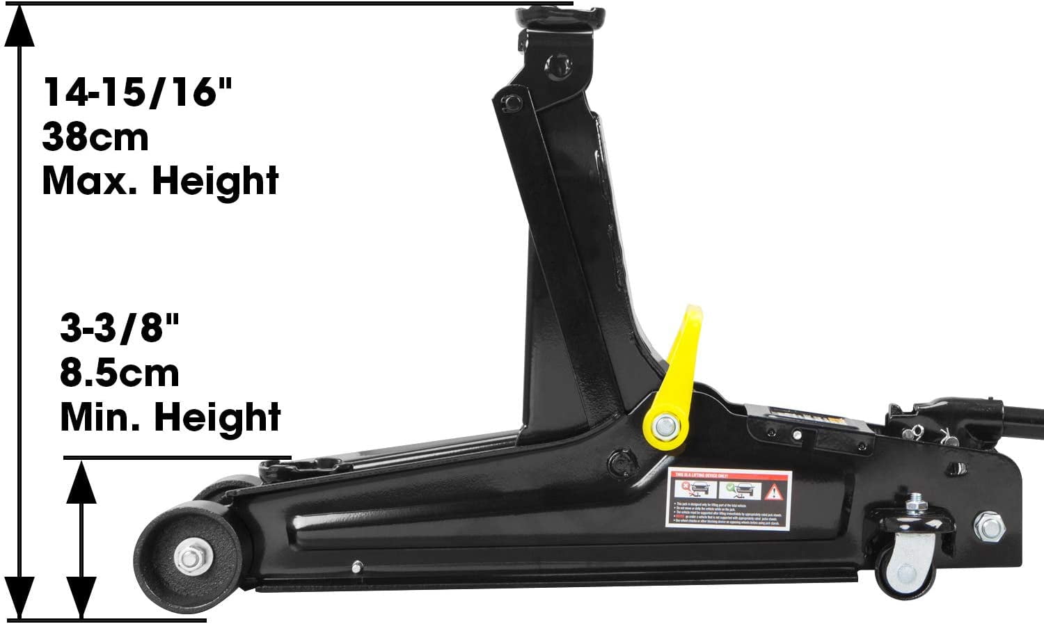 Torin Jacks DTORT825051 Hydraulic Low Profile Trolley Service/Floor Jack with Single Piston Quick Lift Pump, 2.5 Ton (5000 lb) Capacity, Black