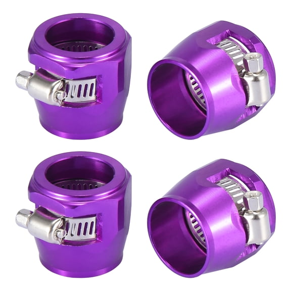 4pcs AN12 Hex Purple Car Hose Finisher Clamp Adapter Line End Cover Connector