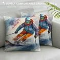 thumbnail image 3 of Shangniulu Snowboarder Man Short Plush Square Throw Pillow Covers Leisure Ski Fun Throw Pillow Covers Zippered for Couch Car Sofa - No Insert, 3 of 5